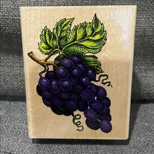 Rubber Stampede Grapes A897F Wooden Rubber Stamp
